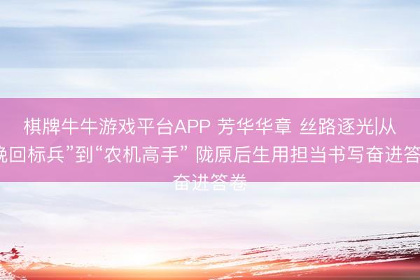 棋牌牛牛游戏平台APP 芳华华章 丝路逐光|从“挽回标兵”到“农机高手” 陇原后生用担当书写奋进答卷