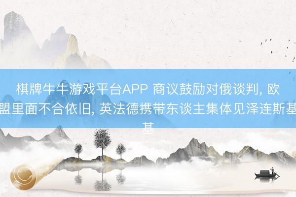 棋牌牛牛游戏平台APP 商议鼓励对俄谈判， 欧盟里面不合依旧， 英法德携带东谈主集体见泽连斯基