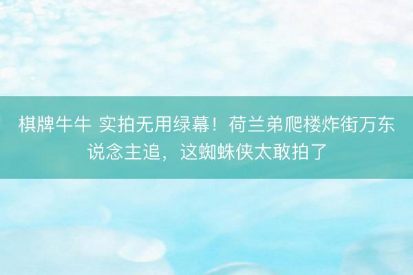 棋牌牛牛 实拍无用绿幕！荷兰弟爬楼炸街万东说念主追，这蜘蛛侠太敢拍了